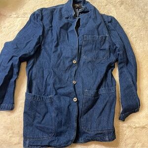 Ralph Lauren RRL Denim Jean Work Chore Jacket - Size L - Made in USA Vtg
